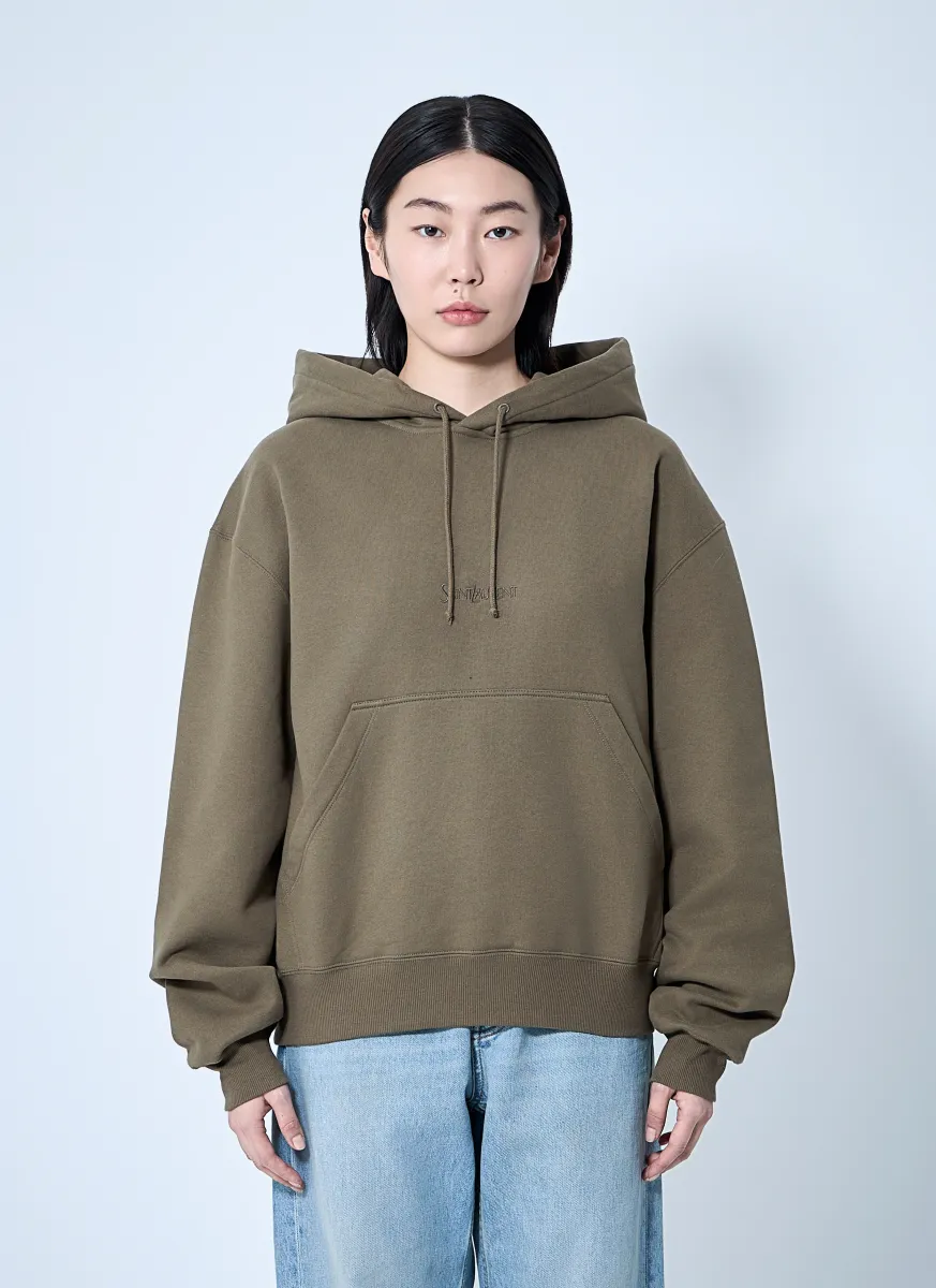 Hooded Logo Motif Sweatshirt