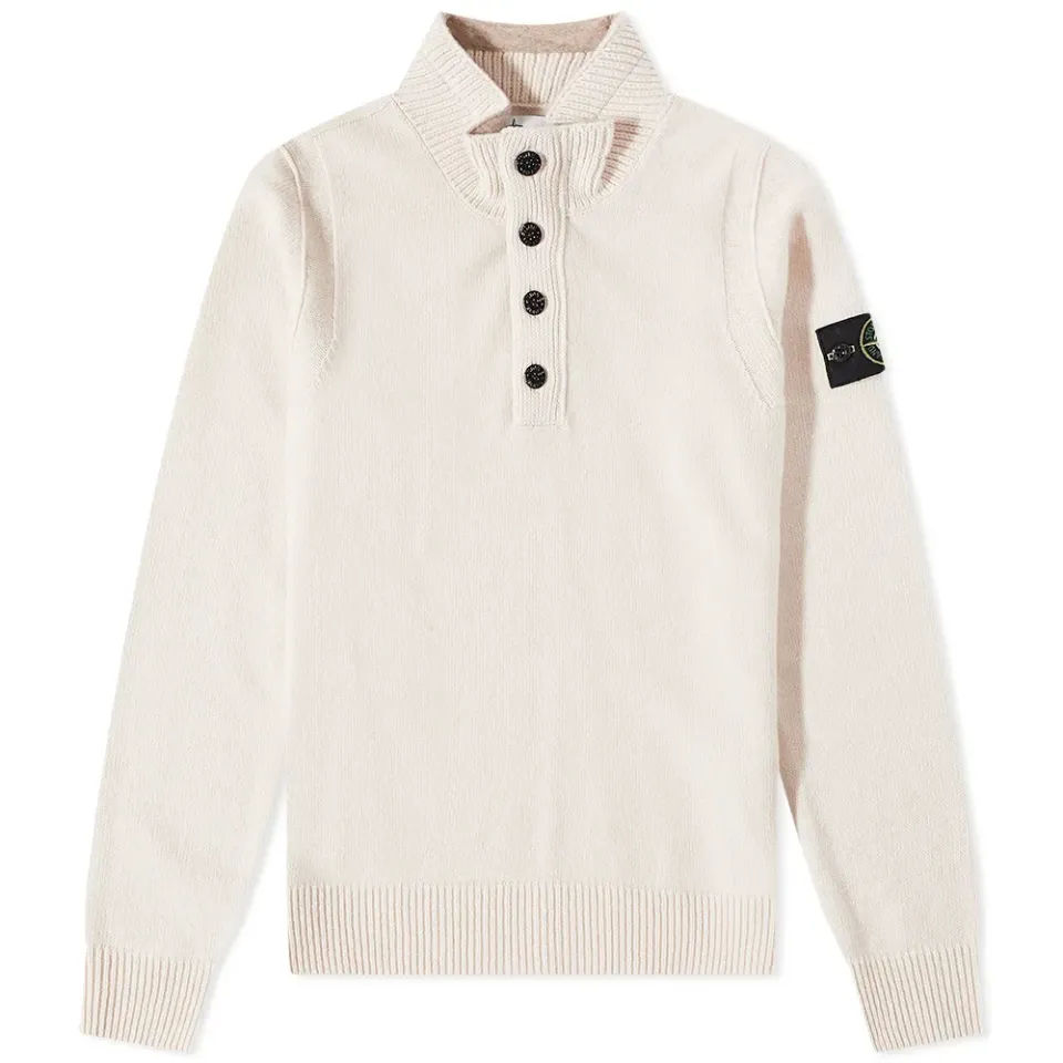 Lambswool Quarter Button Knit