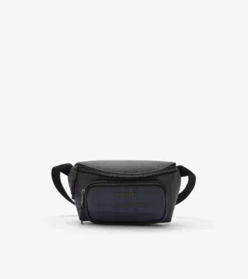 City Check Belt Bag in Navy - Men, Cotton, Technical