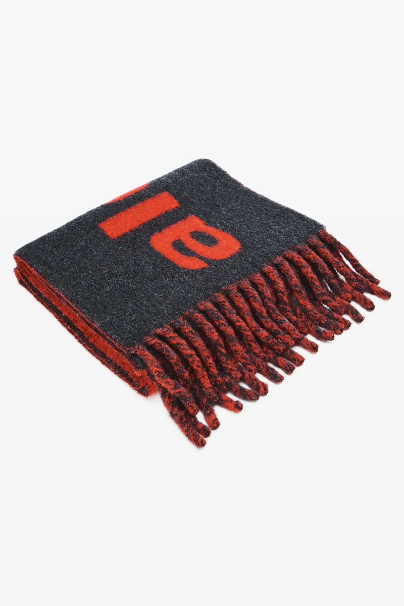 Jacquard Logo Scarf in Alpaca-Wool Blend
