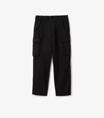 Cotton Cargo Trousers in Black