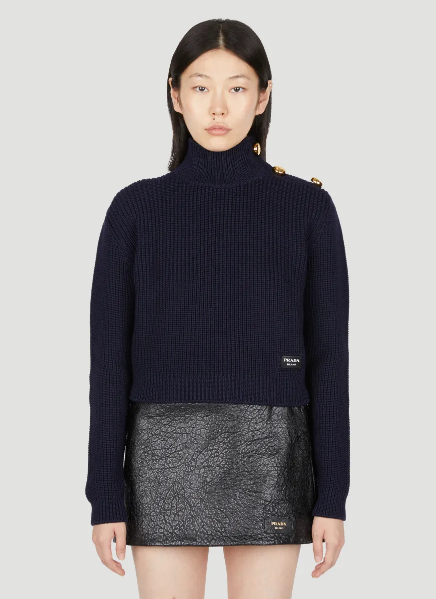 Knit Polo Neck Sweater