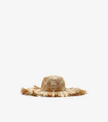 Knight Stamp Raffia-effect Sun Hat in Finch beige
