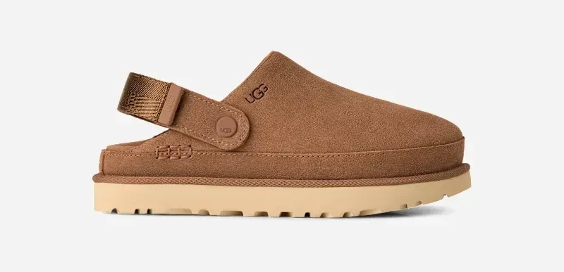 Goldenstar Clog for Women, Suede/Polyester