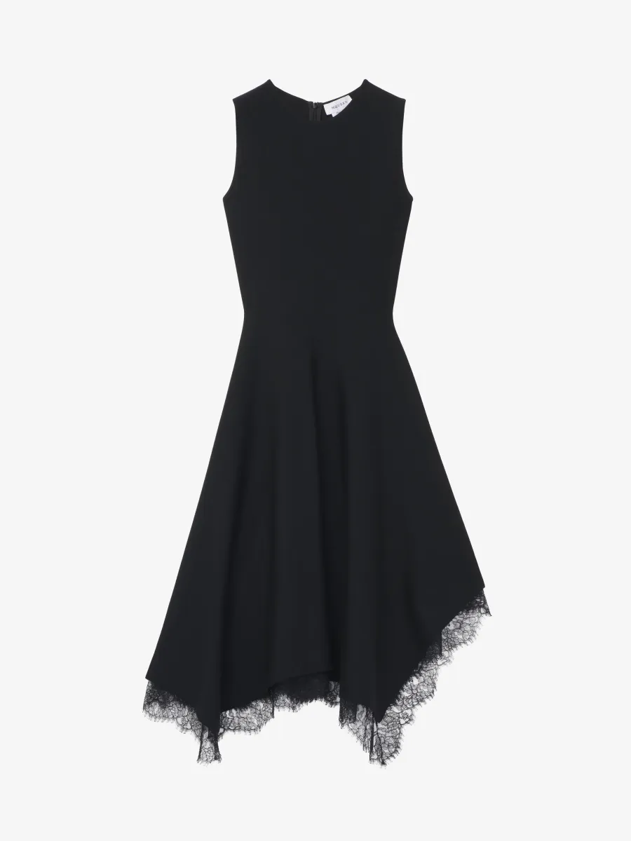 Lace Detail Asymmetric Dress