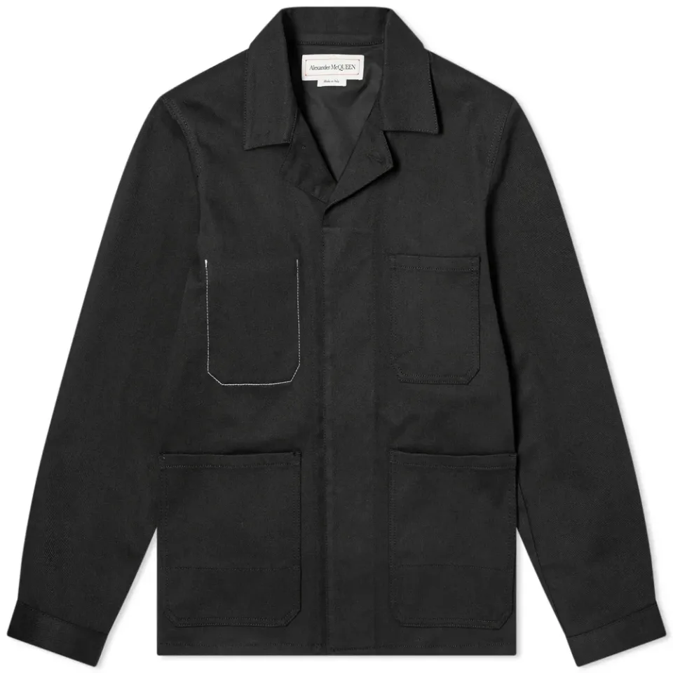 Embroidered Graffiti Logo Denim Jacket
