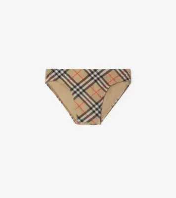 Check Swim Briefs in Sand beige - Men, Nylon