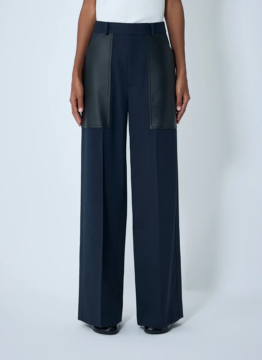 Compact Wool And Cotton Twill Pants