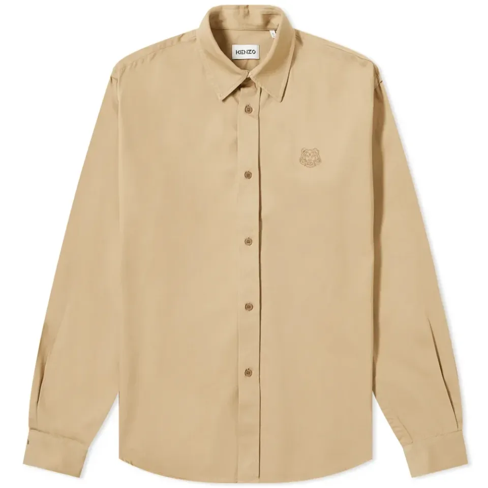 Tiger Crest Twill Button Down Shirt