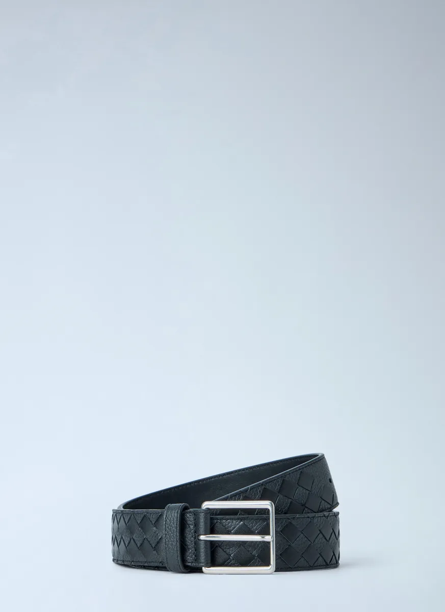 Woven Taurillon Leather Belt