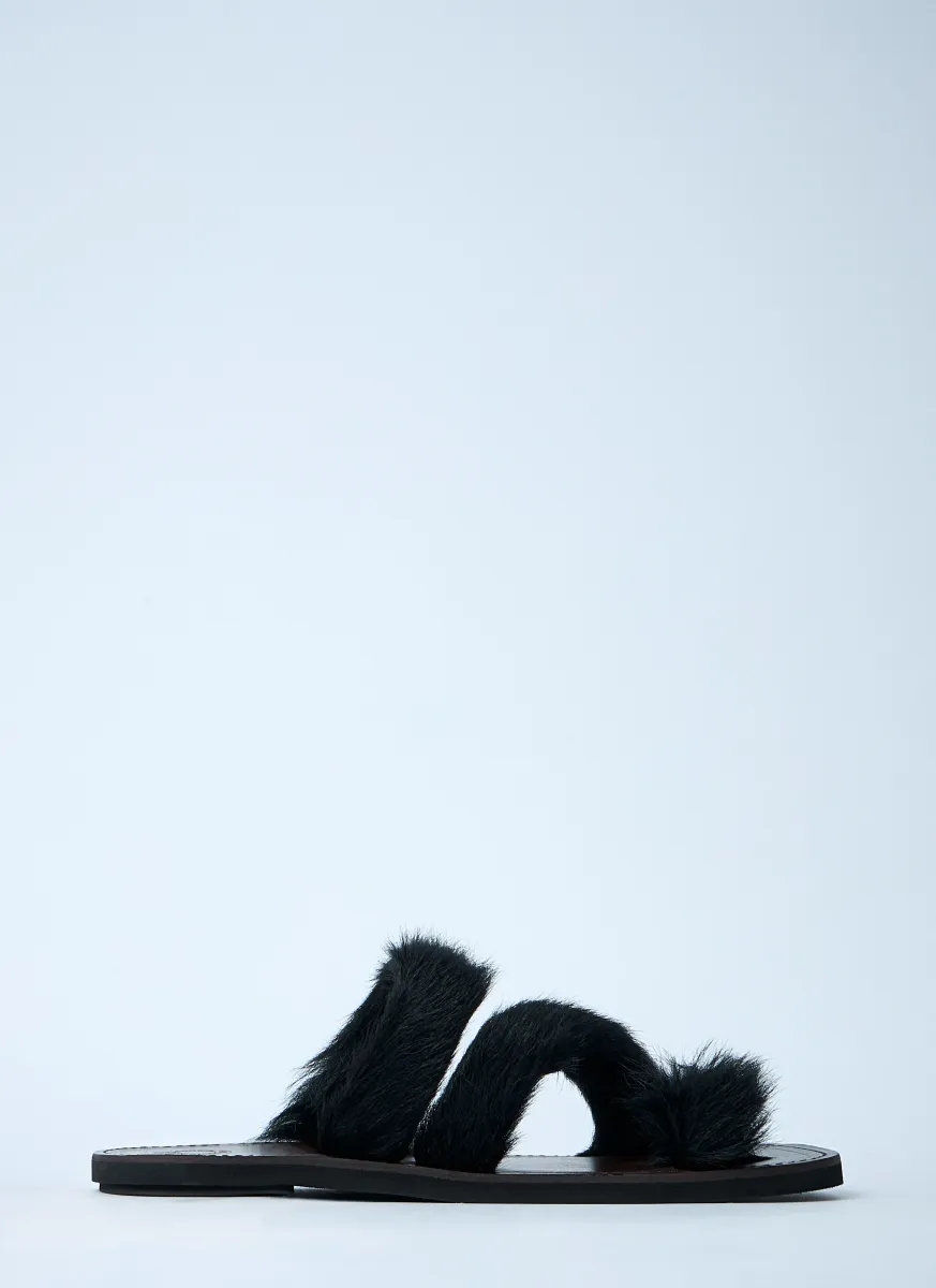 Wooled Leather Sandals