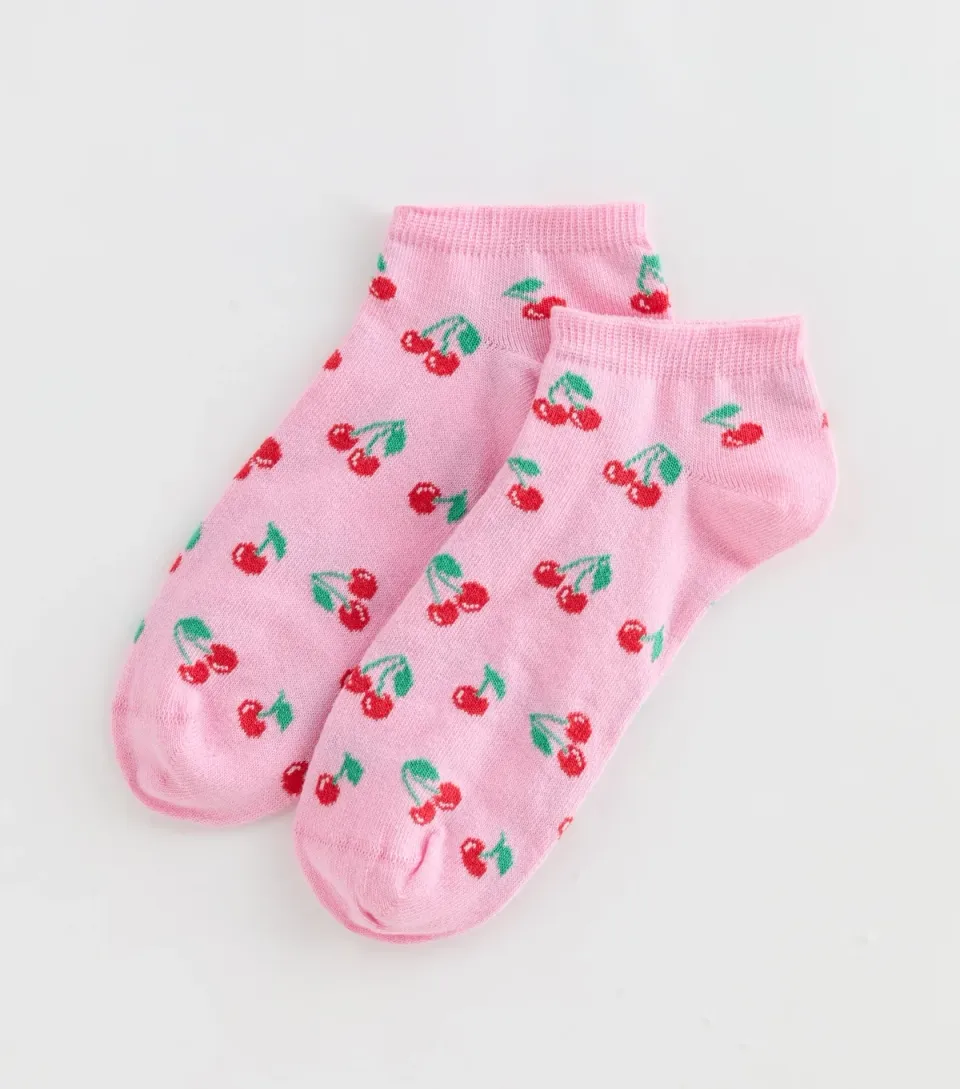 Pink Cherry Trainer Socks