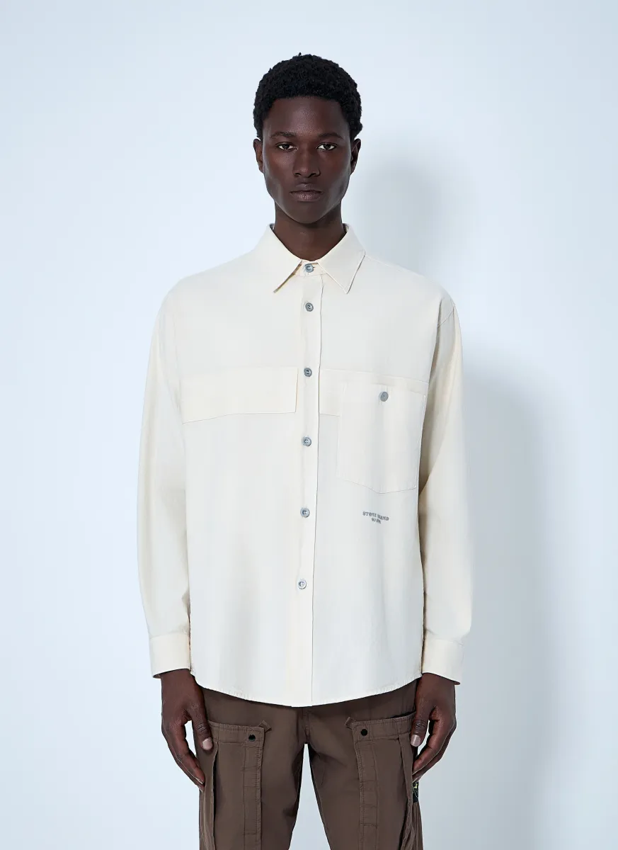 Long Sleeve Cotton Button-Down Shirt