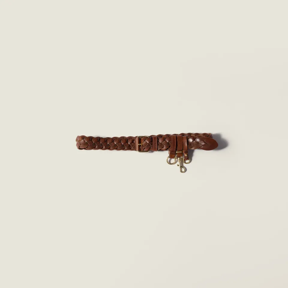 Woven leather belt