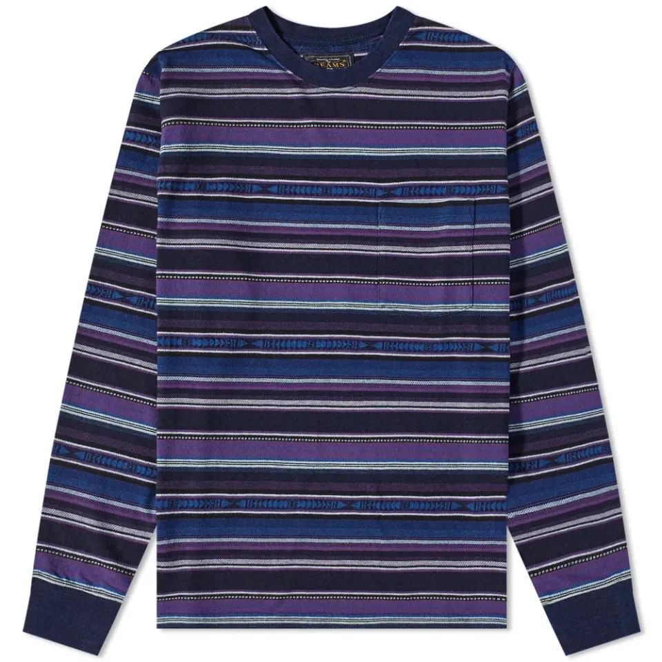 Long Sleeve Indigo Native Stripe T-Shirt