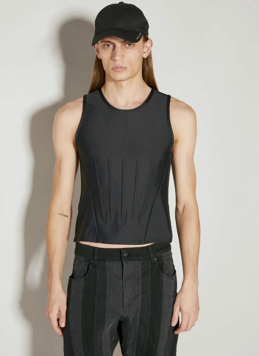 Embossed Corseted Tank Top
