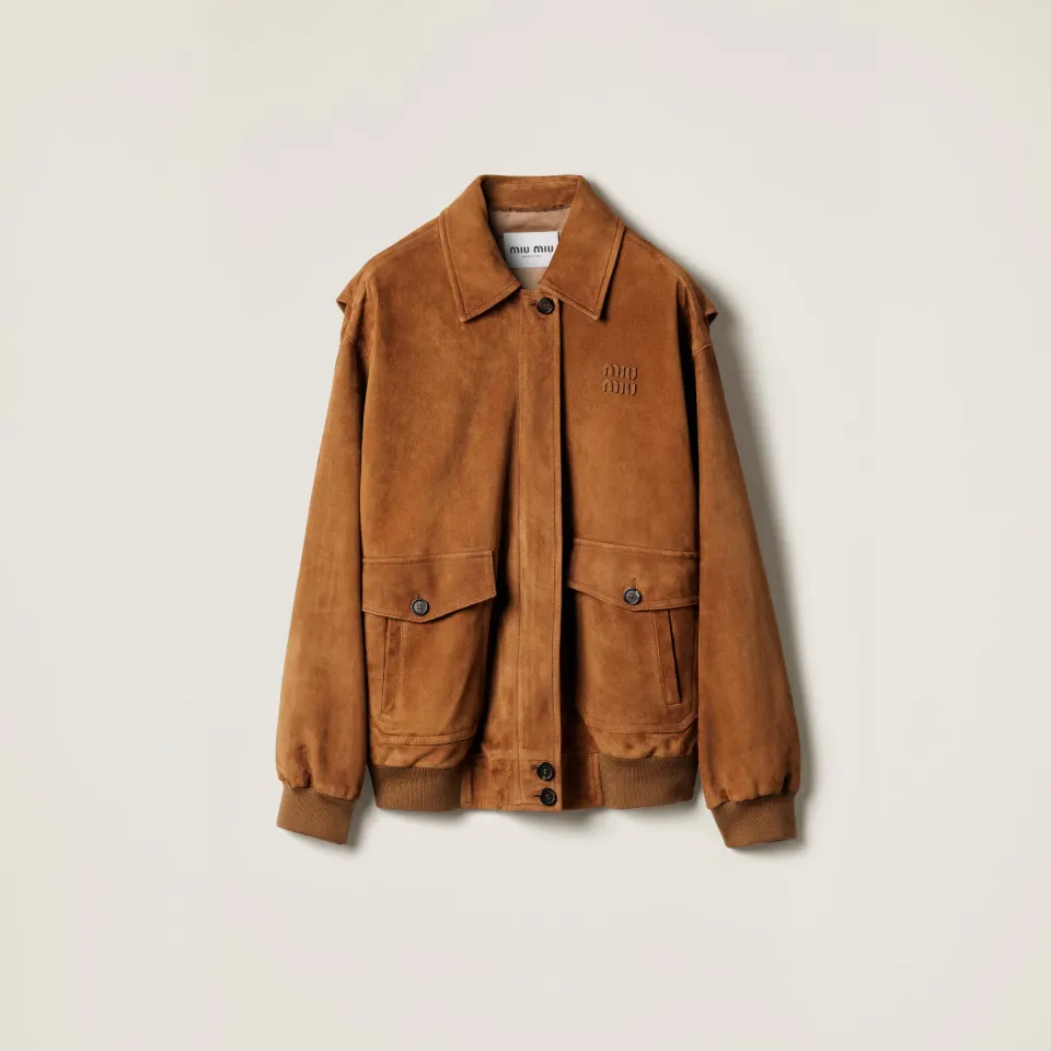 Suede blouson jacket