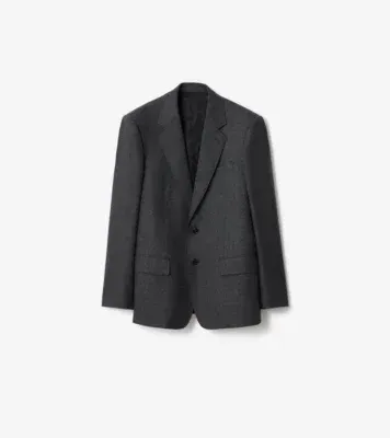 Wool Flannel Tailored Jacket in Brisk grey