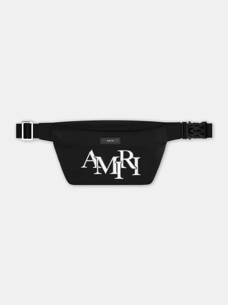 STAGGERED BUM BAG - Black