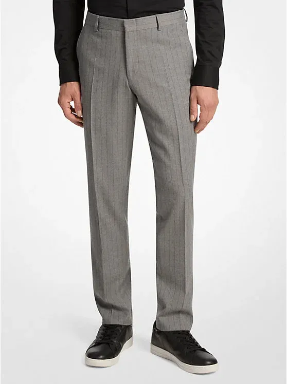 Slim-Fit Pinstripe Stretch Wool Blend Pant