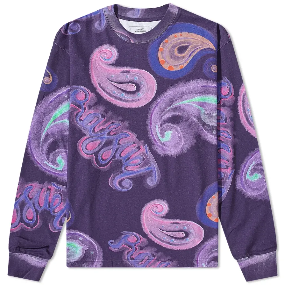 Long Sleeve Paisley T-Shirt