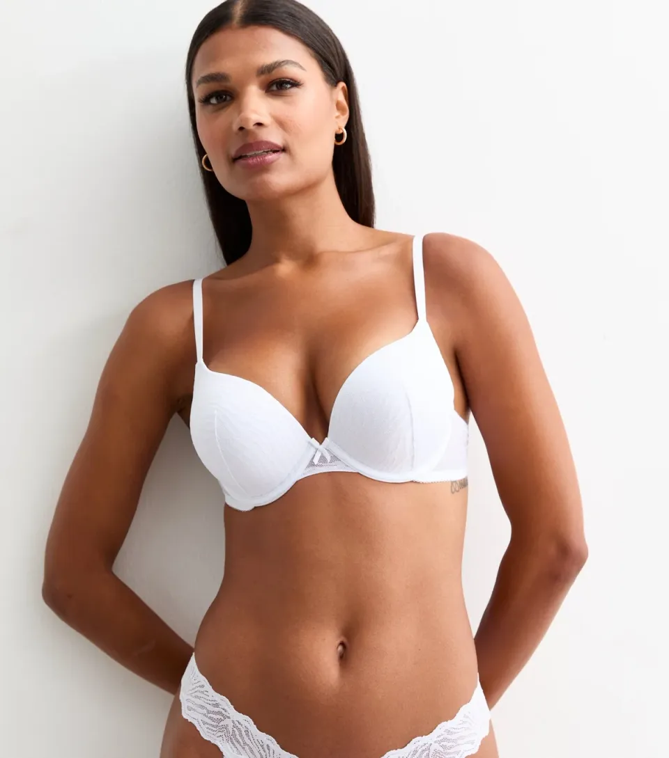Women's White Zebra Mesh Boost Bra