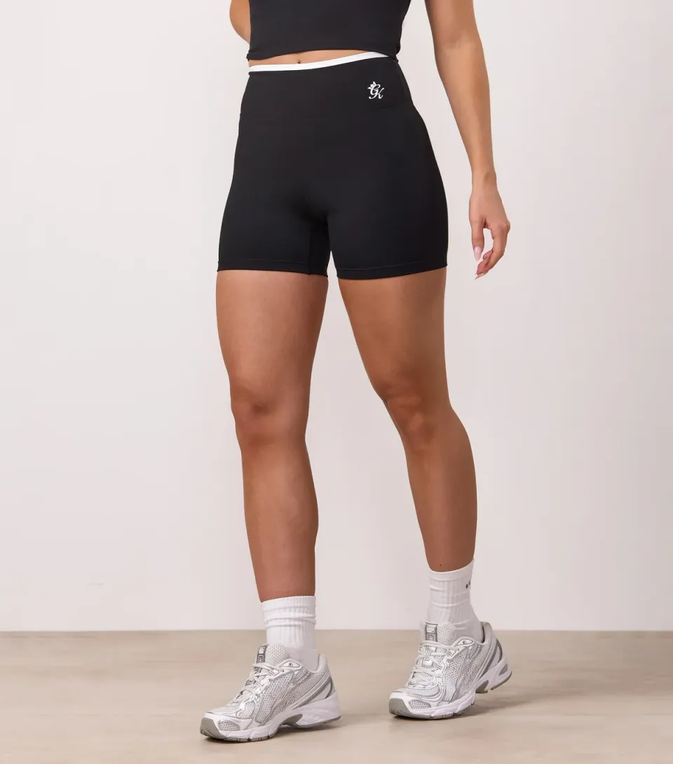 Women's Black 365 Contrast Trim 4 Inch Shorts