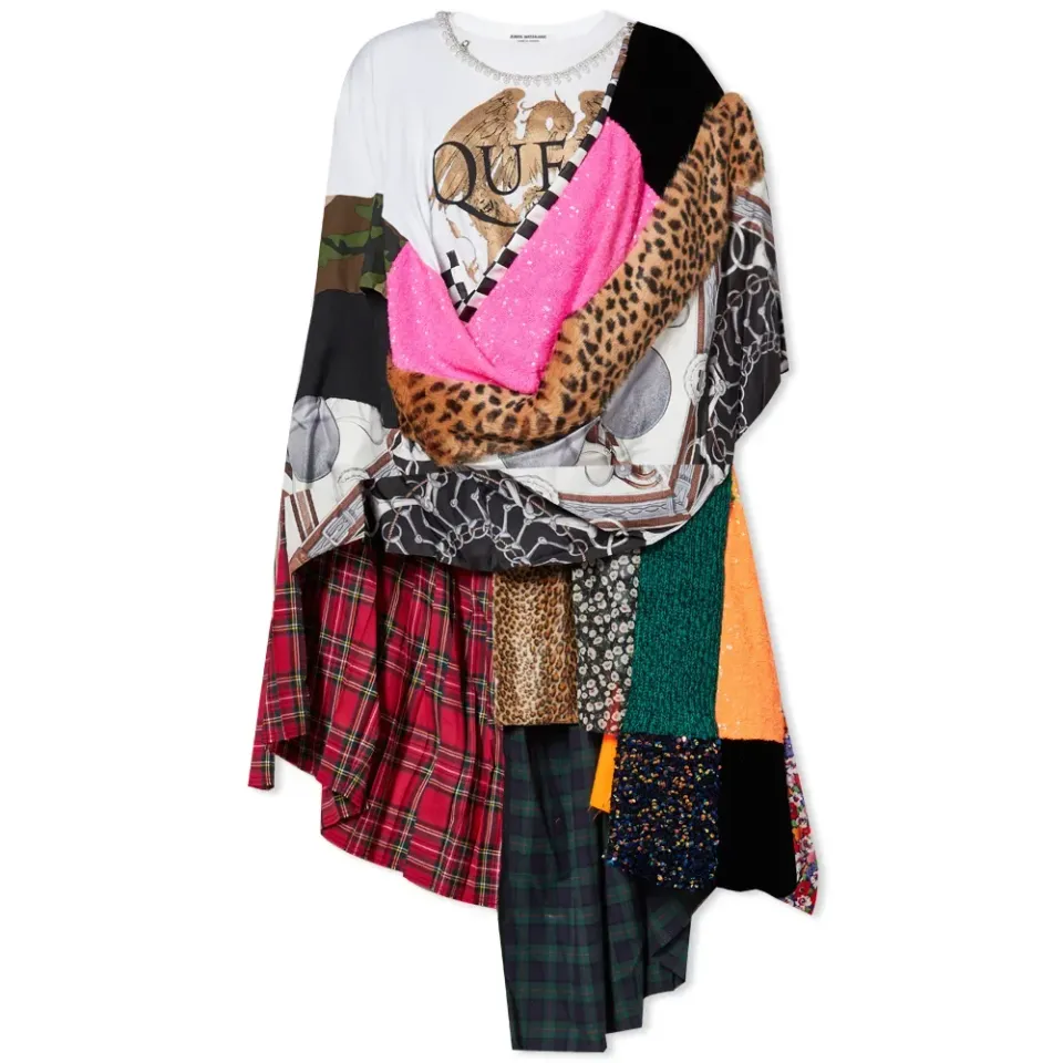 Multi Fabric T-Shirt Dress