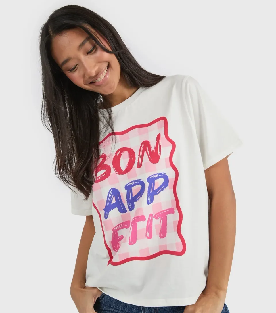 Women's White Bon Appetit T-Shirt