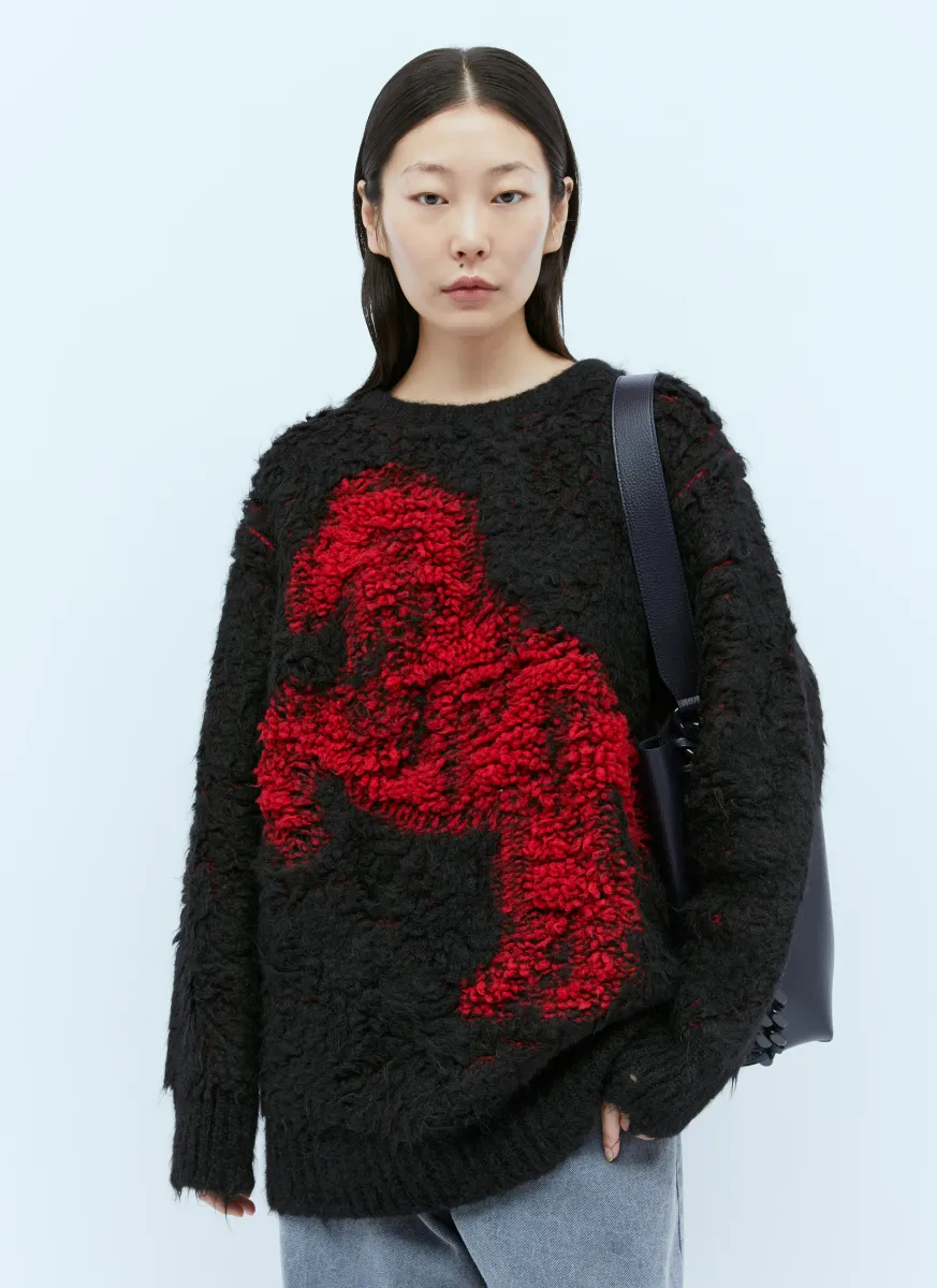 Pixel Horse Jacquard Knit Sweater