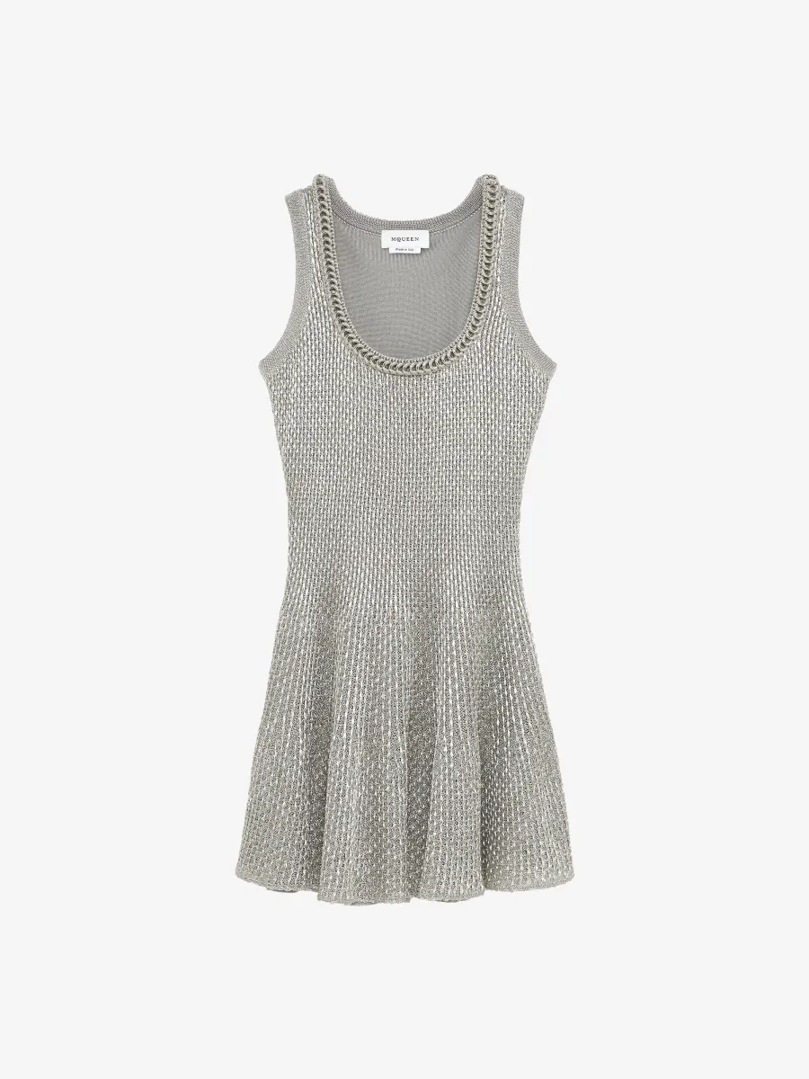 Metallic Knit Mini Dress