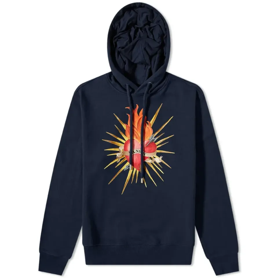 Heart Print Popver Hoodie