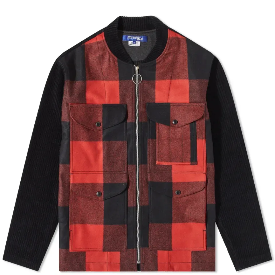 Buffalo Check Knit Bomber Jacket
