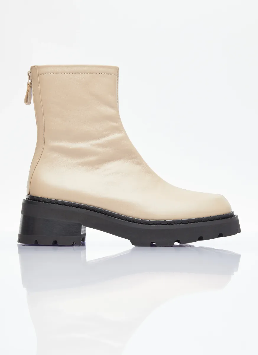 Zip Up Leather Boots