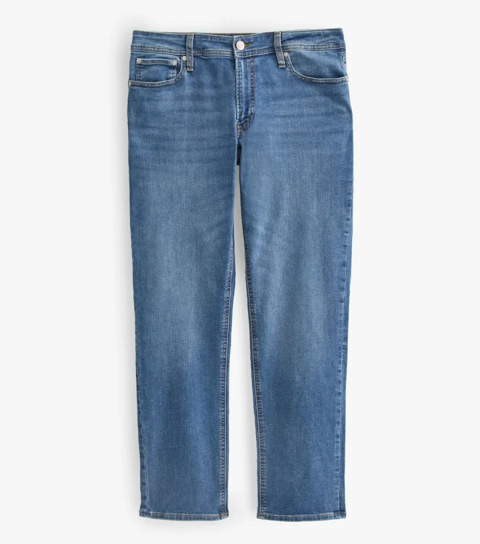 Men's Blue Regular Fit Mid Rise Jeans