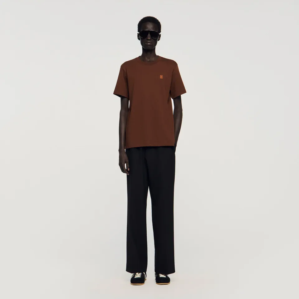 Leather logo T-shirt
