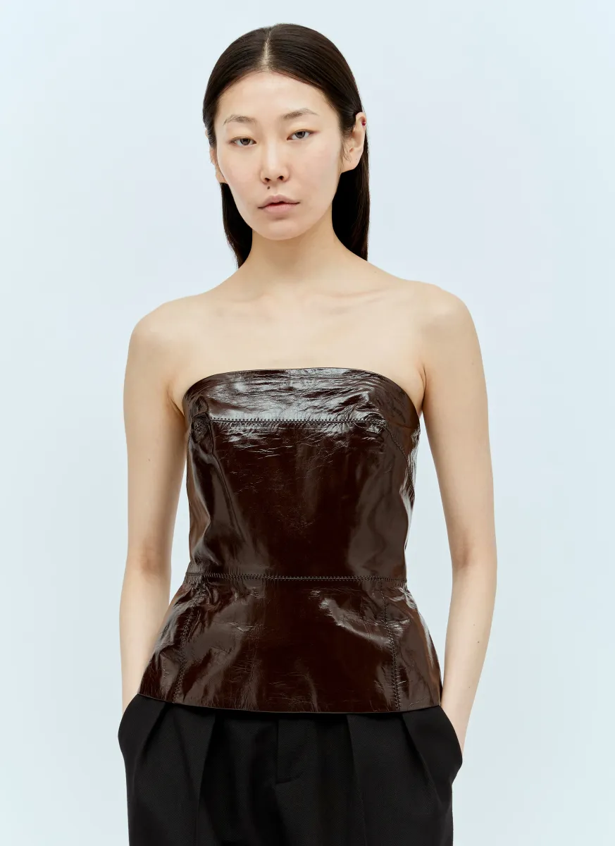 Patent Leather Bustier Top