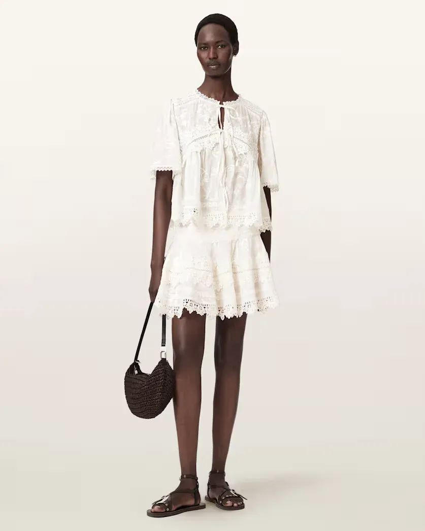 Lillith Embroidered Mini Skirt
