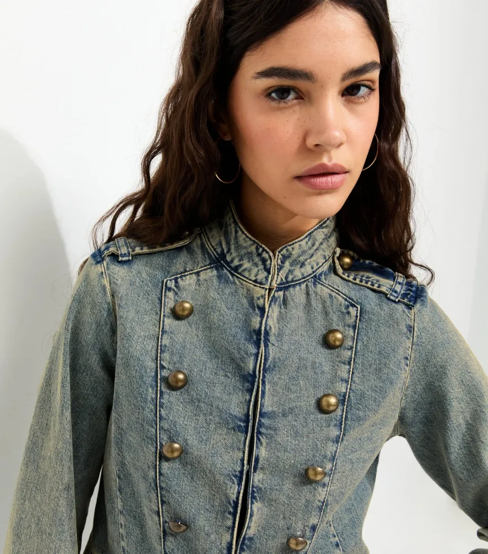 Women's Blue Drummer Style Denim Jacket