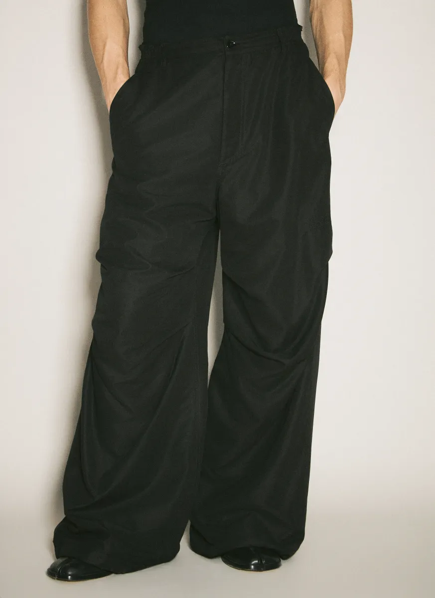 Wide-Leg Padded Pants
