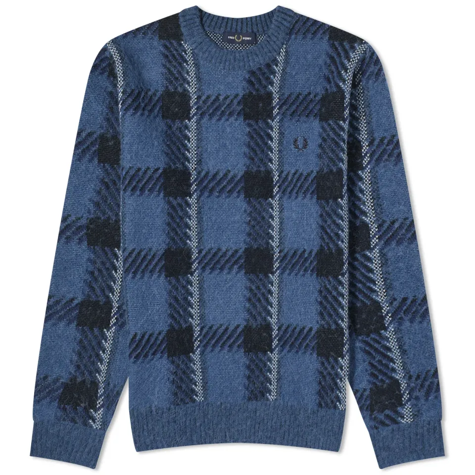 Glitch Tartan Crew Jumper