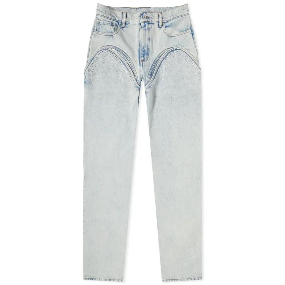 Cut Out Rhinestone Jean