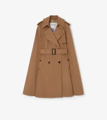 Cashmere Belmont Trench Cape in Camel brown