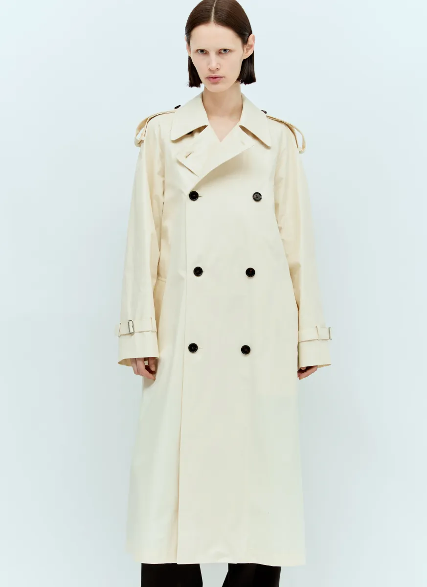 Long Gabardine Trench Coat