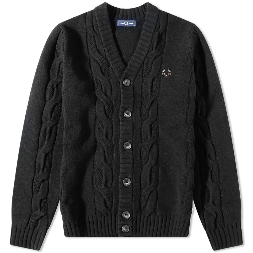 Textured Cable Knit Cardigan