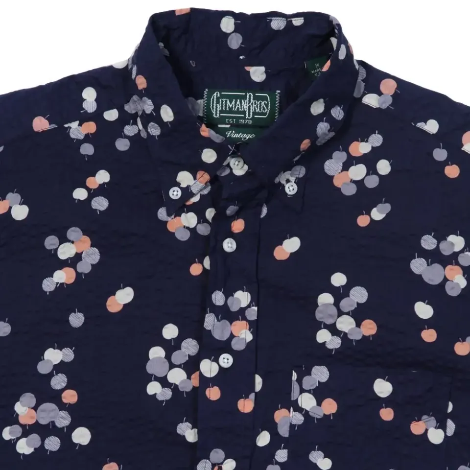 SS Cherry Print Seersucker Shirt