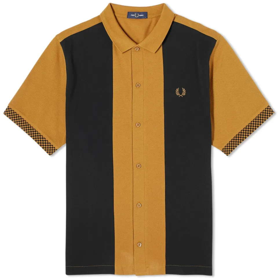 Block Stripe Button Through Polo