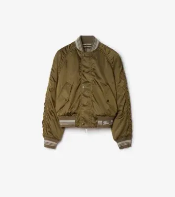 Reversible Nylon Bomber Jacket in Tent green
