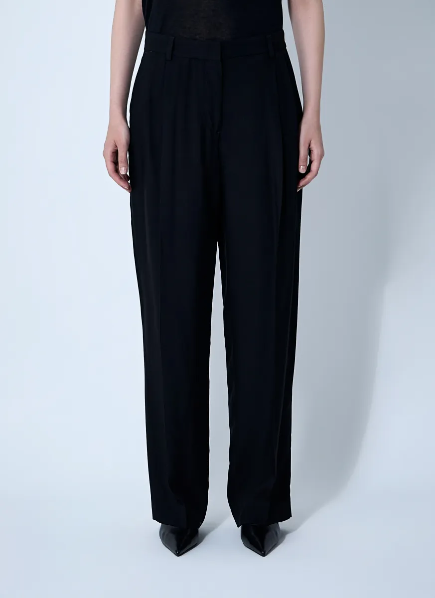 Double-Pleat Fluid Pants