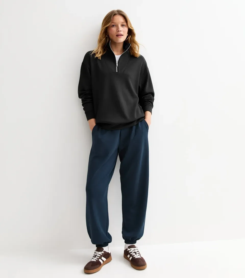 Women's Premium Navy Balloon Leg Joggers